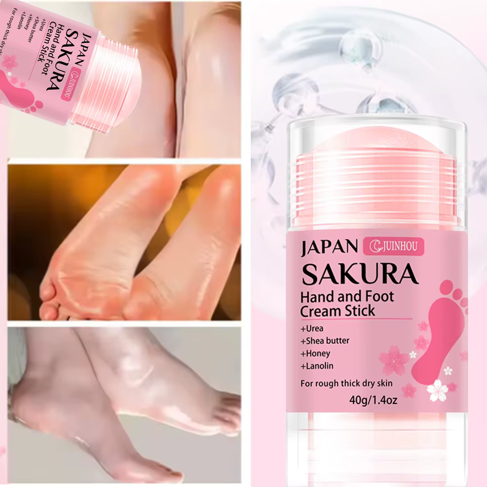 JUINHOU Crème stick mains et pieds à la fleur de cerisier 60% URÉE + 2% ACIDE SALICYLIQUE Hydratation intense