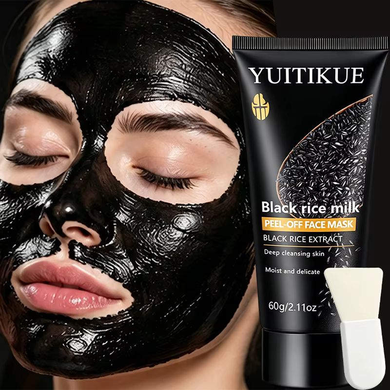 Masque facial peel-off au lait de riz noir YUITIKUE