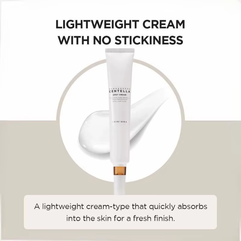 Crème Coréenne Anti-Taches à la Centella 20ml – Hydratante et Réparatrice pour l'Acné – Lisse la Peau – Produits de Soin Visage Beauté