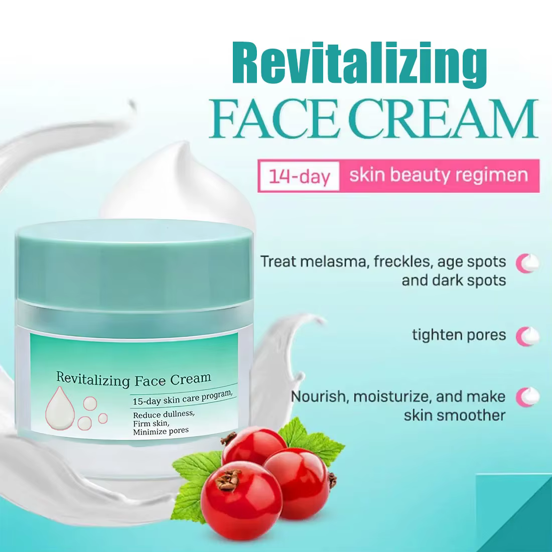 Crème revitalisante pour renouvellement du visage
