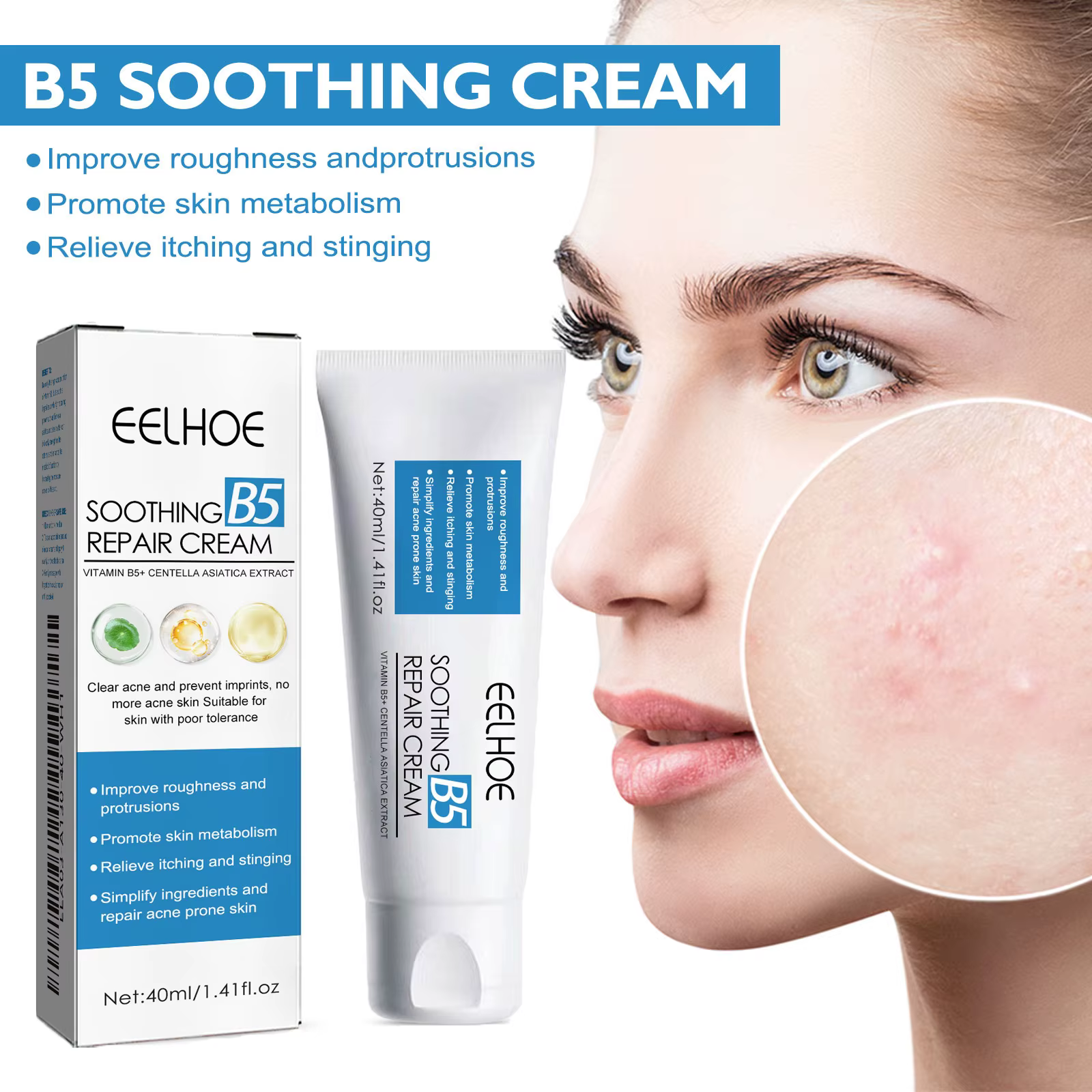 Crème Réparatrice B5 Hydratante Apaisante pour Peaux Sèches