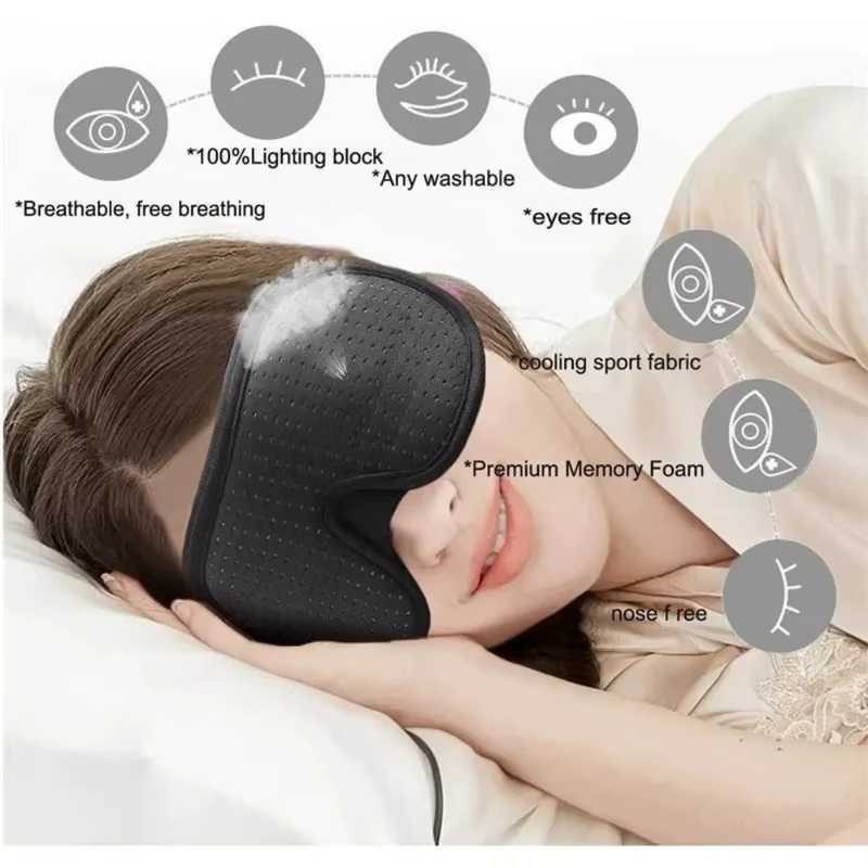 1/2 pièces Masque de sommeil 3D Premium