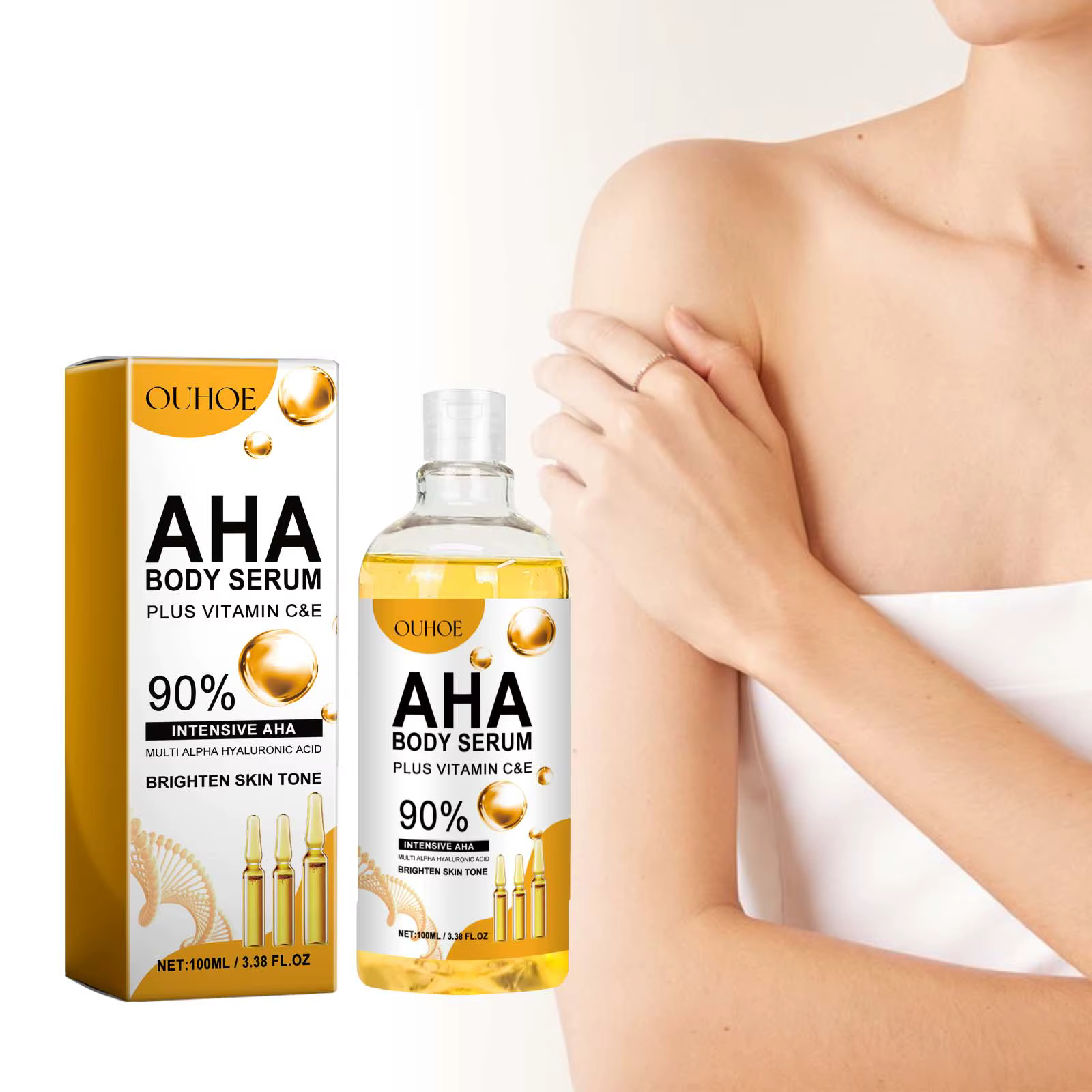 AHA sérum pour le corps hydratant éclaircissant taches gomme correcteur rétrécissement pores réparation éclaircir
