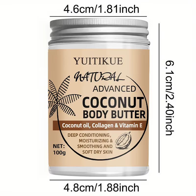 100g Crème Corps Noix de Coco - Convient pour tout le monde