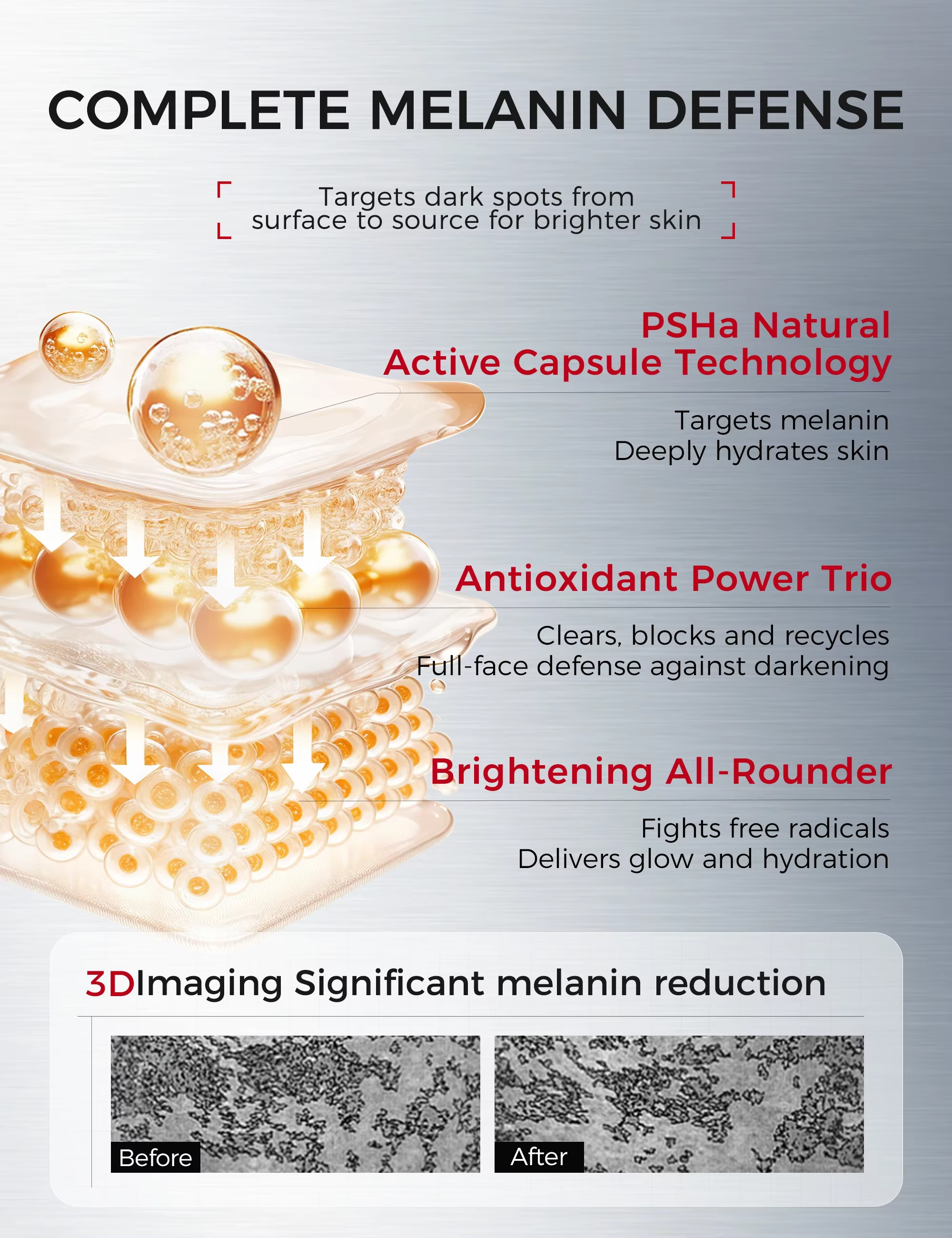 Sérum visage à la vitamine C 30 ml x 3 – Niacinamide + extrait de calendula