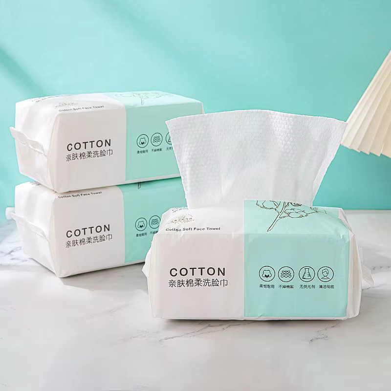 100 pièces naturel jetable visage serviette voyage nettoyage du visage humide et sec démaquillant perle coton doux maquillage non tissé serviette