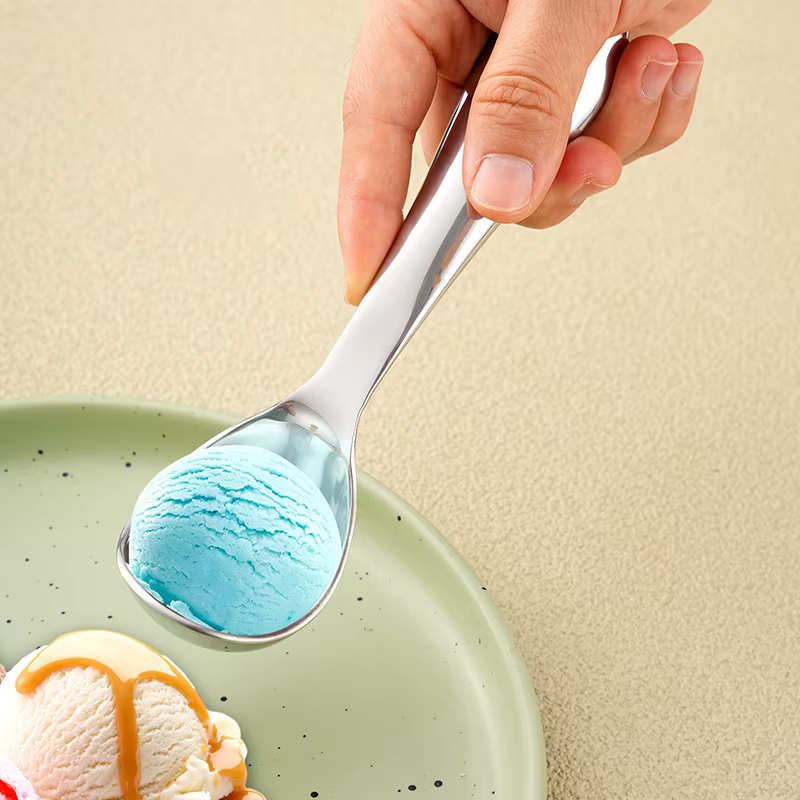 Cuillère à crème glacée en acier inoxydable 304, boule de fruits épaisse, cuillère à crème glacée domestique