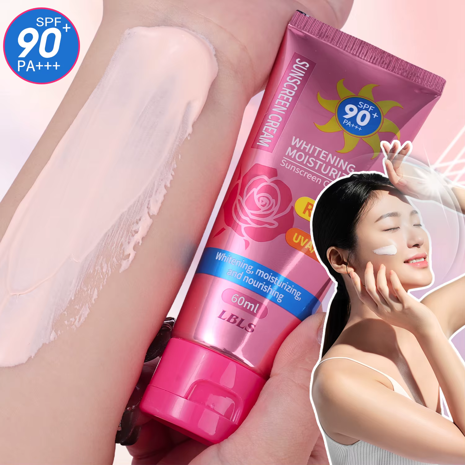 Crème solaire SPF90 + Protection contre les radiations UV Lsolation hydratante éclaircir le visage corps bras cuisses
