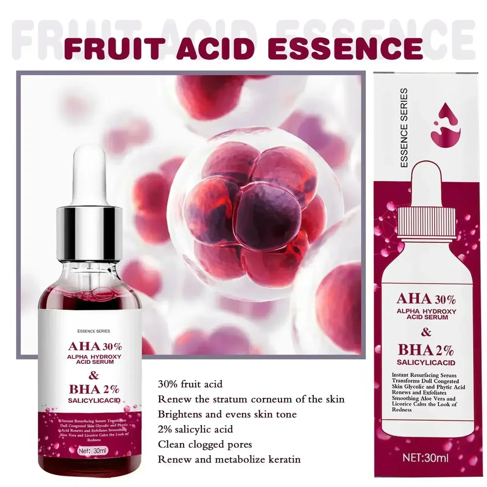 Sérum à l'acide de fruits salicVAC pour le visage