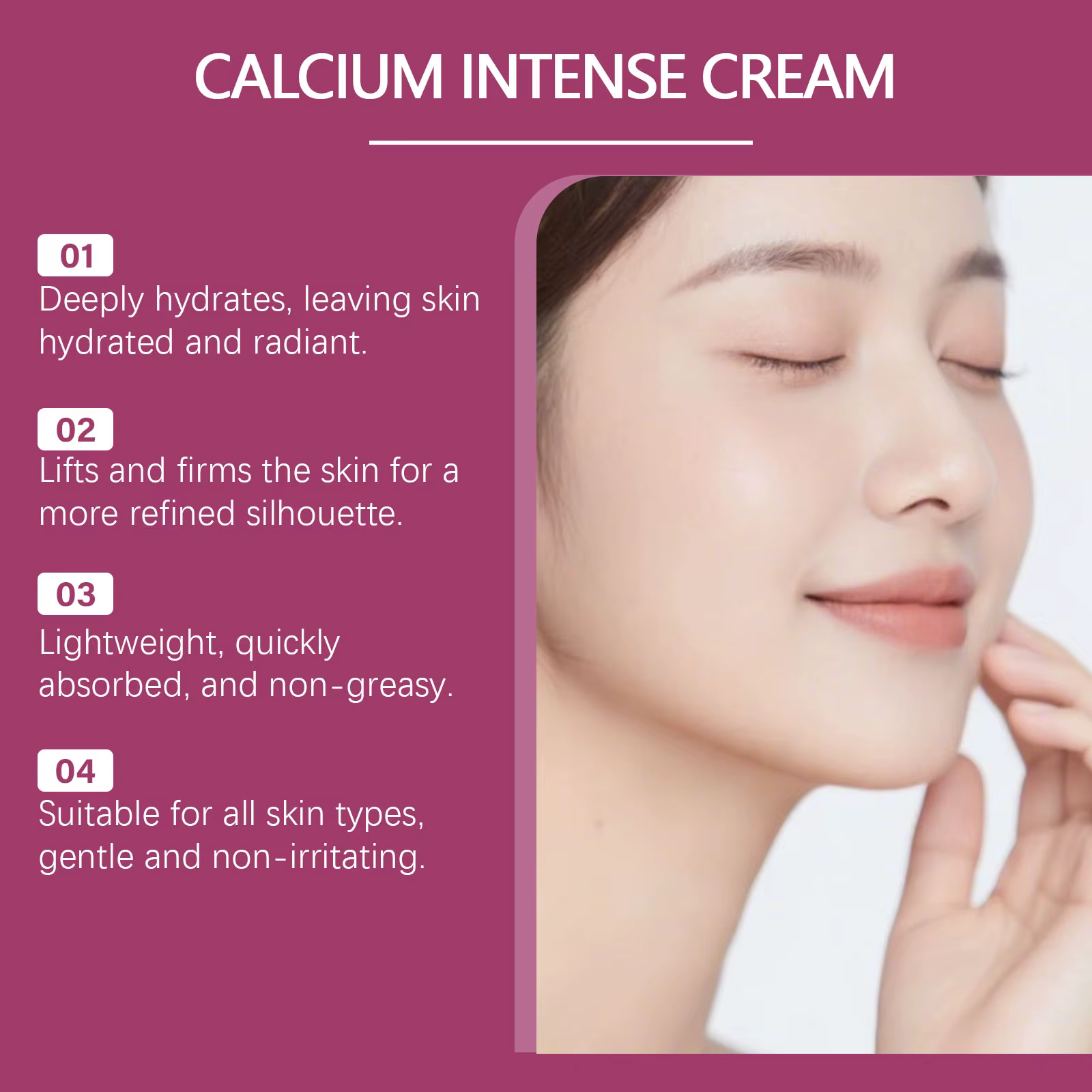 Crème intense au calcium pour raffermir la peau