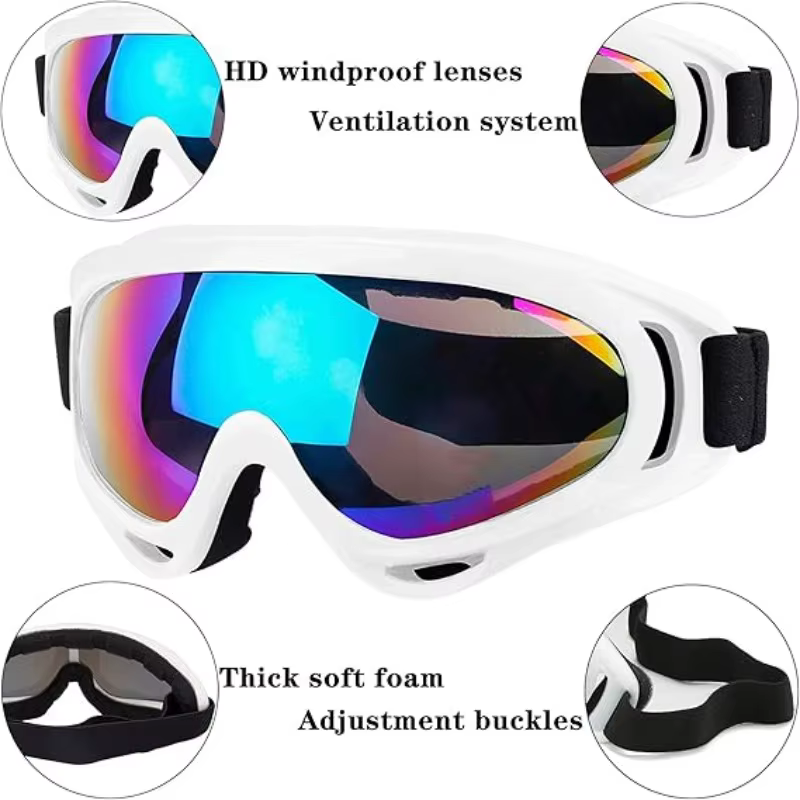 Lunettes de ski anti-buée pour hommes et femmes, lunettes de sport de plein air, lunettes de neige pour grand visage, masque de protection UV400, 506