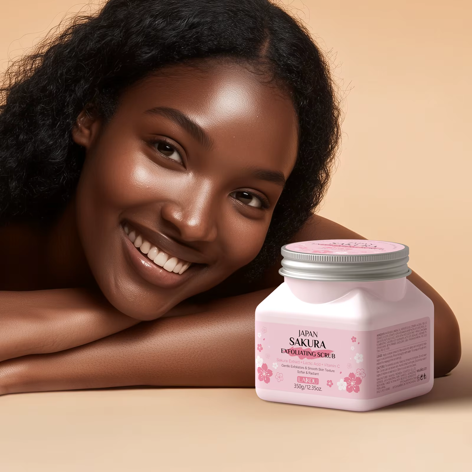 LAIKOU Gommage exfoliant pour le visage à la fleur de cerisier Nettoyage en douceur des peaux mortes