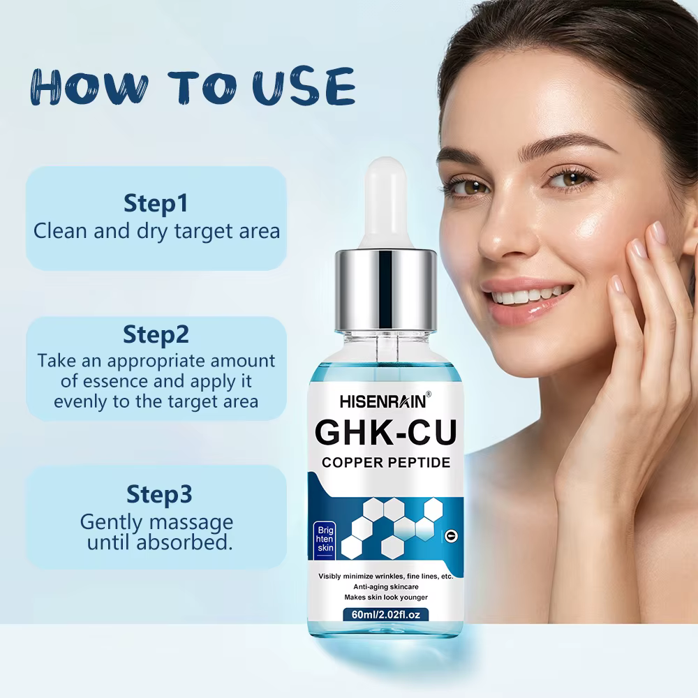Sérum facial anti-âge HISENRAIN GHK-CU - Essence régénérante au peptide de cuivre pour raffermir