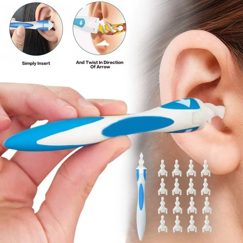 Nouvel arrivage : Outil de nettoyage d'oreilles en spirale en silicone réutilisable pour l'élimination du cérumen, soin doux pour les oreilles, outils de santé