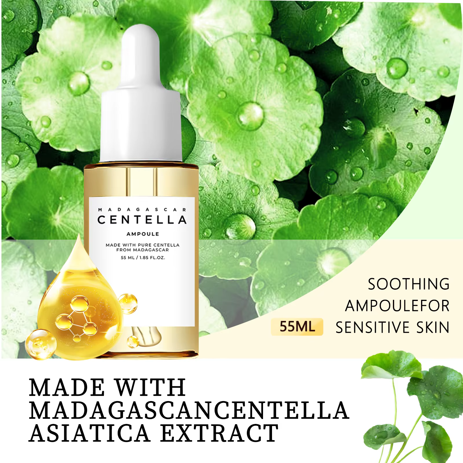 Sérum Confort Peaux Sensibles 55ml - Formule Centella de Madagascar Apaise