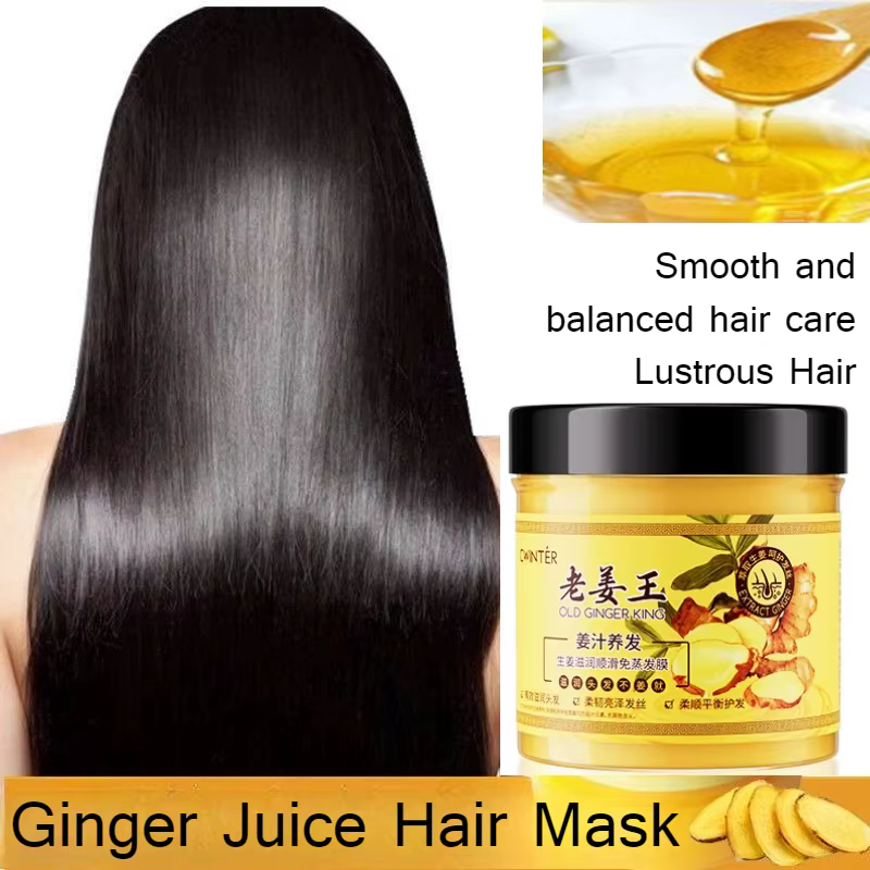 Shampooing Ginger King 500ml Masque capillaire doux et équilibré pour des cheveux lisses Kit de lavage hydratant et nourrissant
