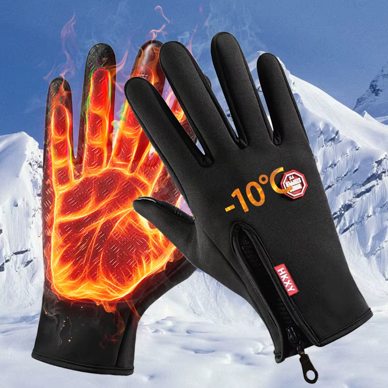 Gants d'hiver pour hommes et femmes, écran tactile, chauds, pour cyclisme en plein air, conduite, moto, gants froids, coupe-vent, antidérapants