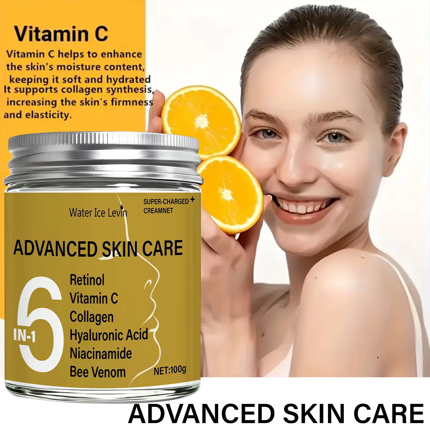 Crème Visage Avancée Hiver - Complexe Rétinol, Vitamine C et Venin d'Abeille, Éclat et Fermeté, Formule Multi-Actions pour Peau Radieuse