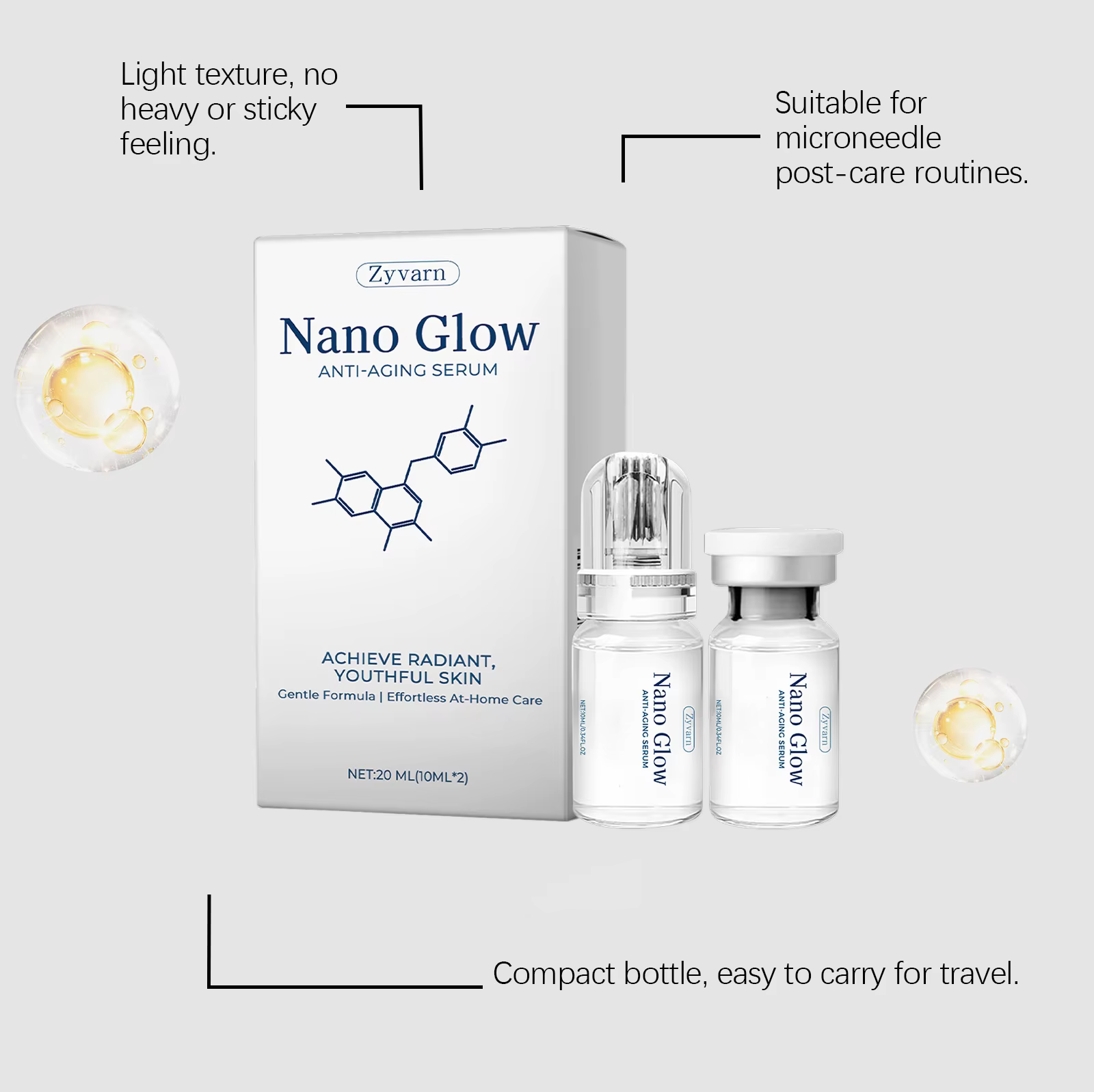 Sérum anti-âge à micro-aiguilles pour affiner les pores