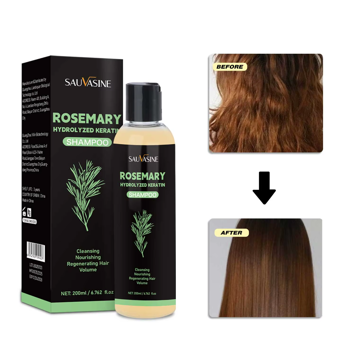 Shampoing au romarin biologique pour la croissance des cheveux