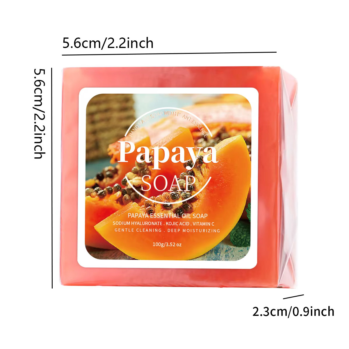100g B + extrait de papaye savon nourrissant fait à la main nettoyage en profondeur blanchissant