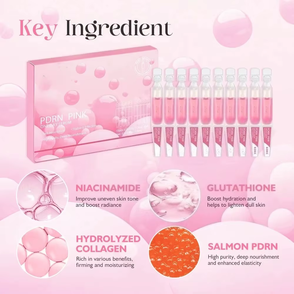 Sérum Rose Lumineux : Hydratation Intense et Éclat Instantané – Ampoule Essentielle pour Restaurer la Barrière Cutanée – Soin Quotidien de la Peau