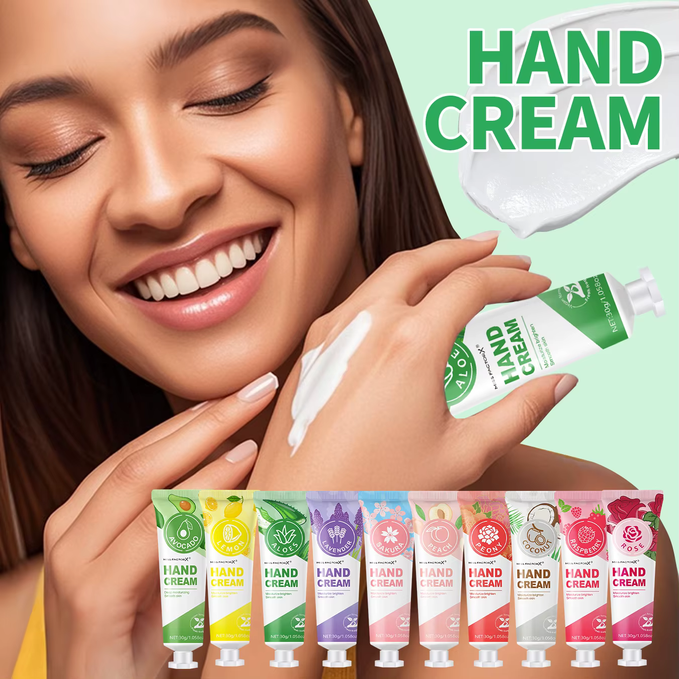 Crème pour les mains à l'essence de fruits et de plantes