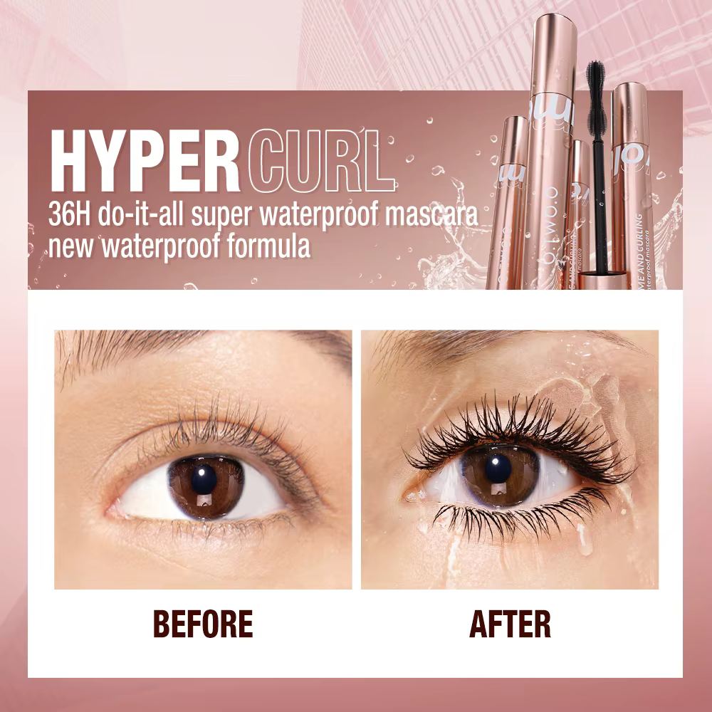 O.TWO.O Mascara imperméable à l'eau 4D soie fibres bouclage Volume cils épais allongement nourrir Extension de cils maquillage de haute qualité