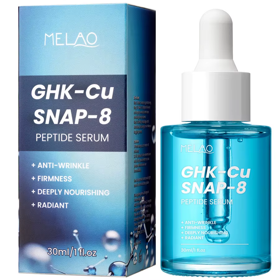 Sérum facial aux peptides de cuivre GHK-Cu avec SNAP-8 pour les ridules
