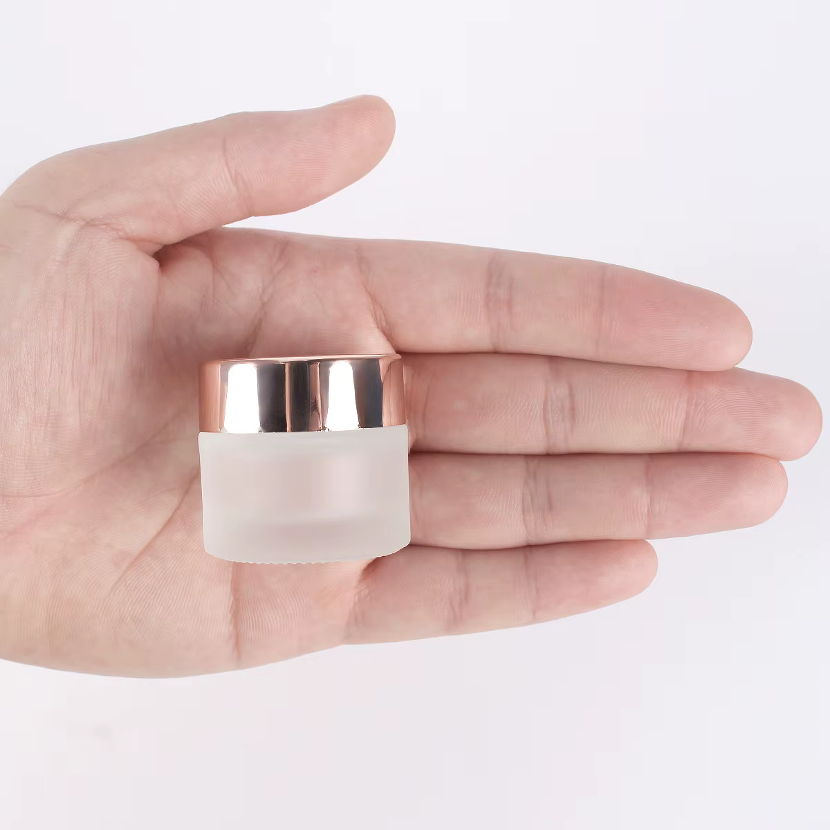 Récipient d'emballage cosmétique HI avec couvercle en or rose