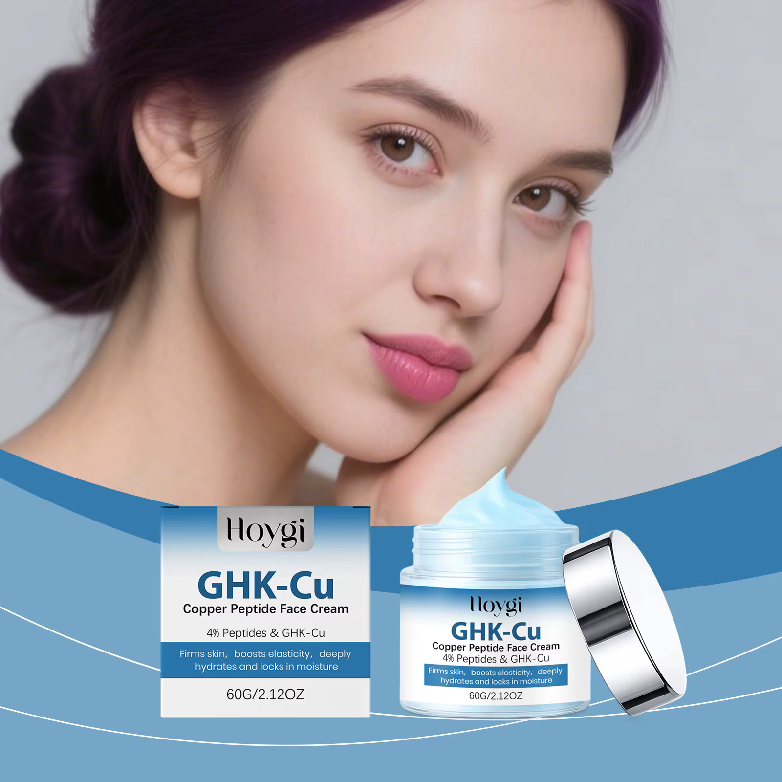 Crème pour le visage au peptide de cuivre GHK-Cu 60g