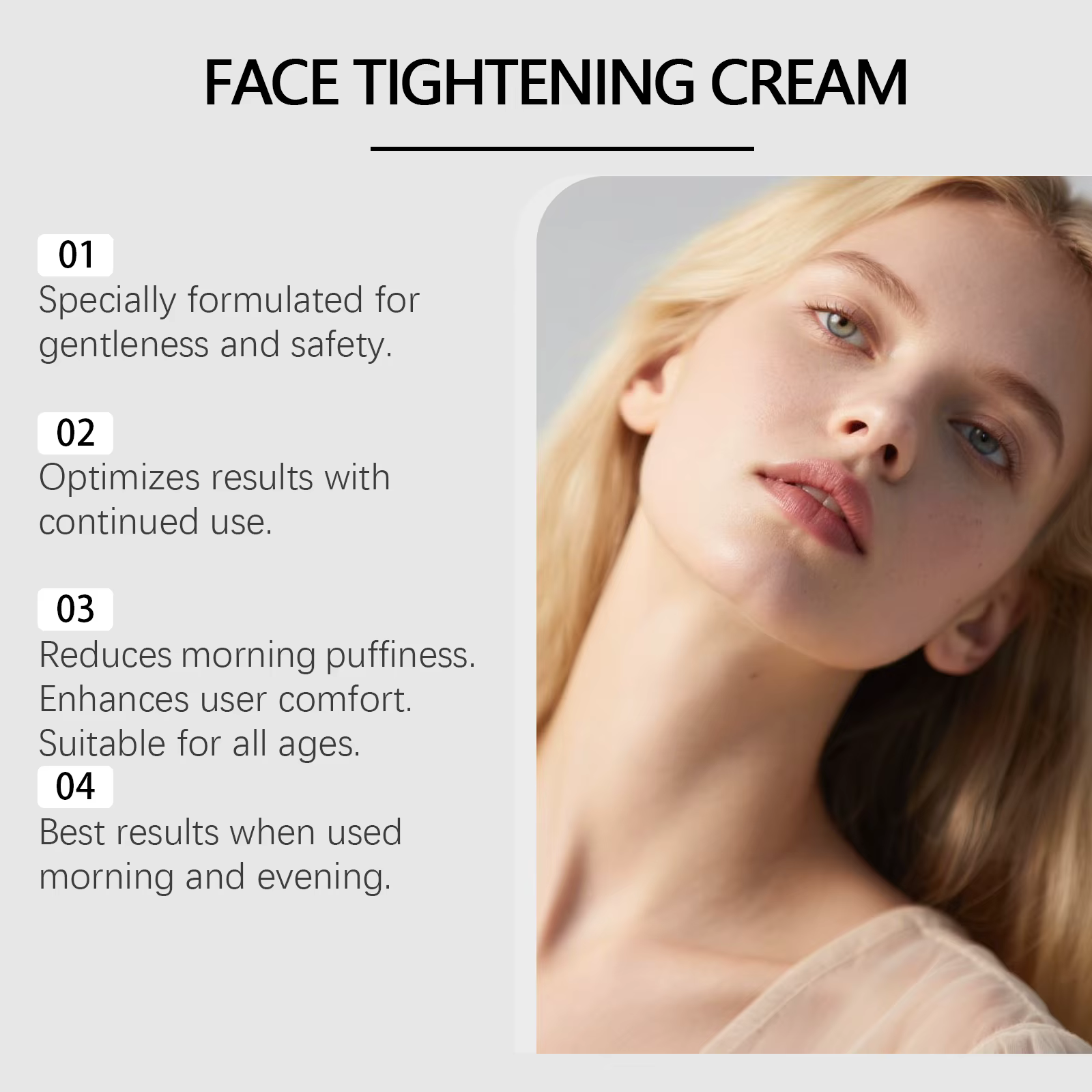 Crème raffermissante instantanée pour le visage : Réduit les rides et ridules