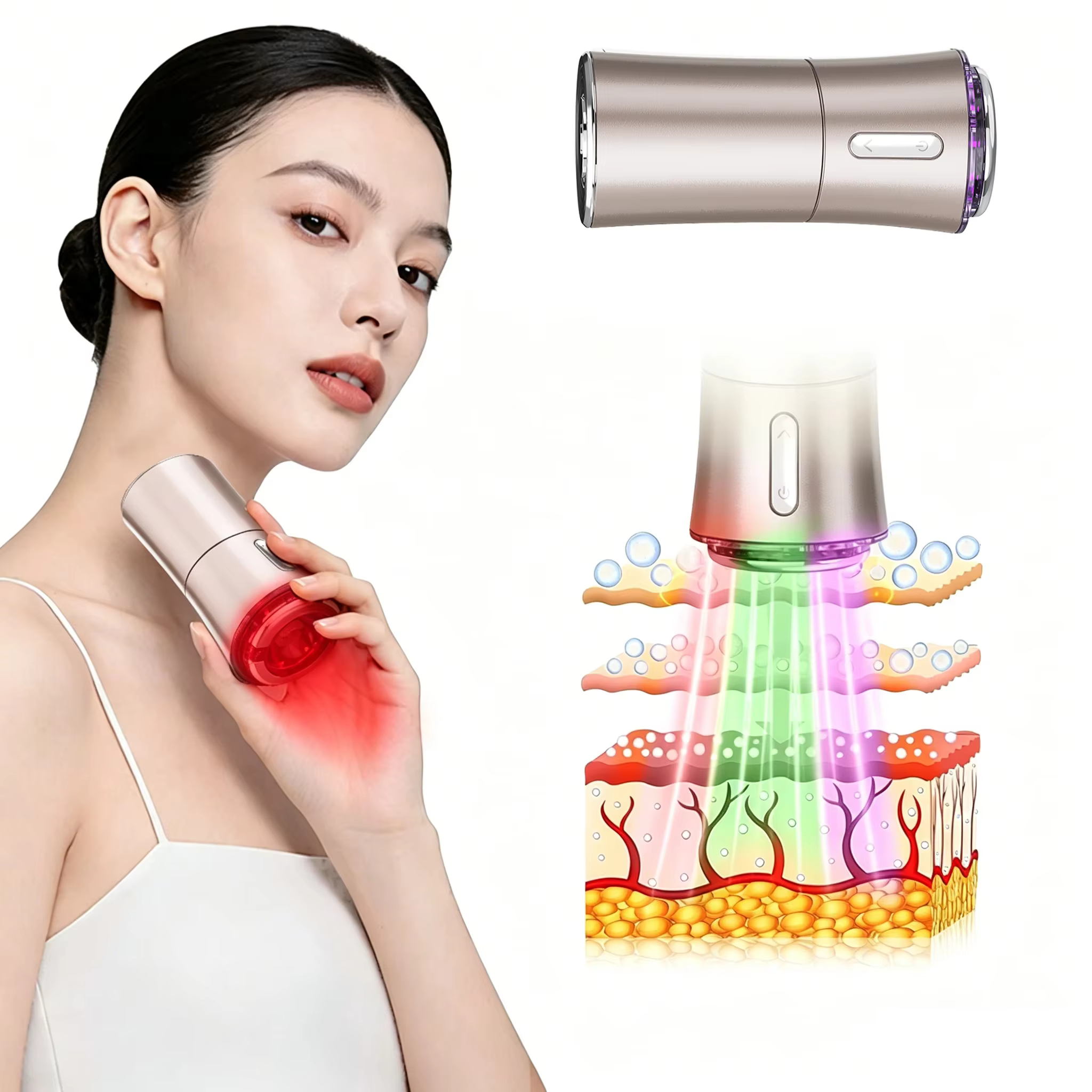 Appareil facial à aspiration sous vide et microcourant EMS