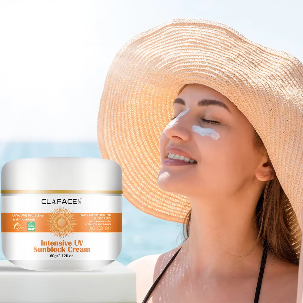 Crème solaire blanchissante pour le visage et le corps