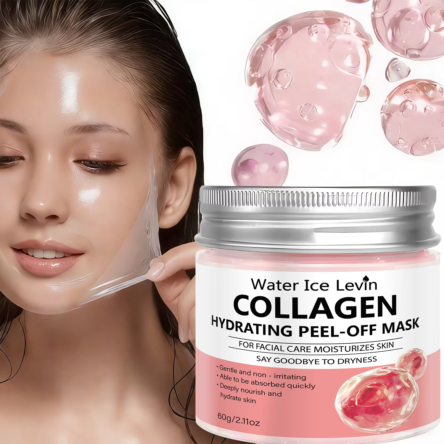 Masque peel off au collagène et acide hyaluronique