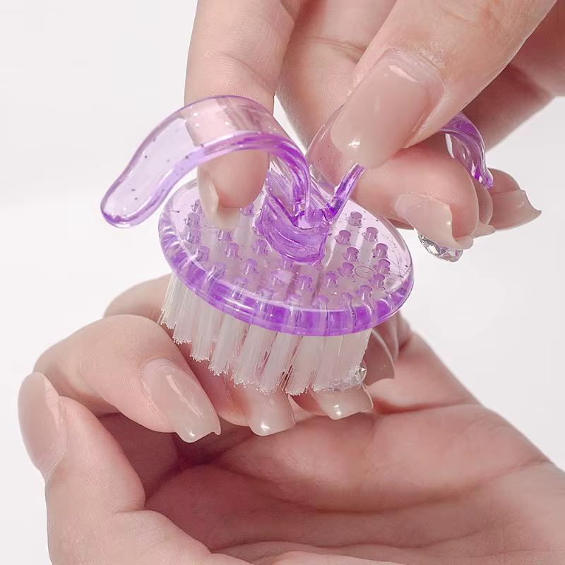 Brosses à ongles en plastique, gommage des mains, brosse de nettoyage des détails, dépoussiéreur, nettoyant pour Nail Art, manucure, outils poussoirs de cuticules