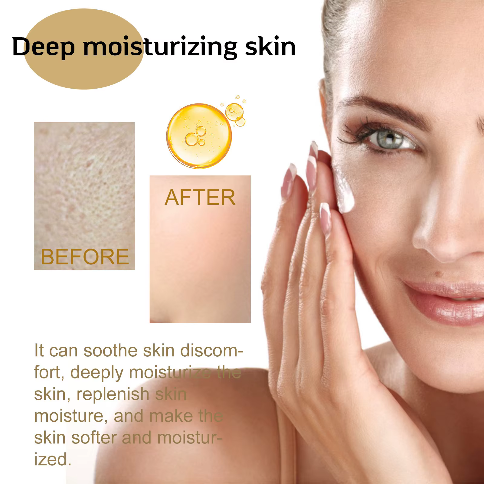 Centella sérum nourrir amélioration peau sèche lissage rajeunissement éclaircir hydratant acide hyaluronique visage