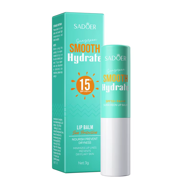 SADOER Spf 15 + crème solaire pour les lèvres bloqueur