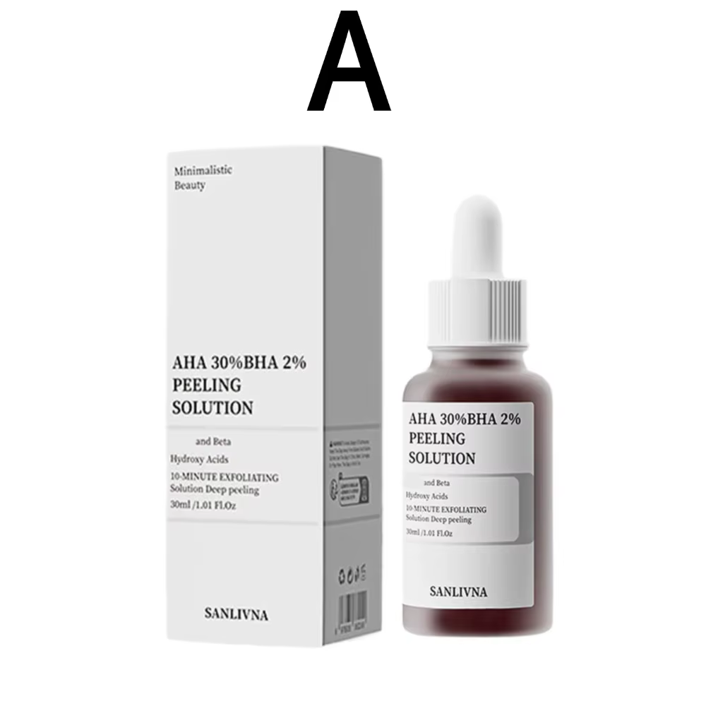 AHA 30% + BHA 2% acide salicylique Essence pour le visage hydratant éclaircissant Exfoliation blanchissant raffermissant