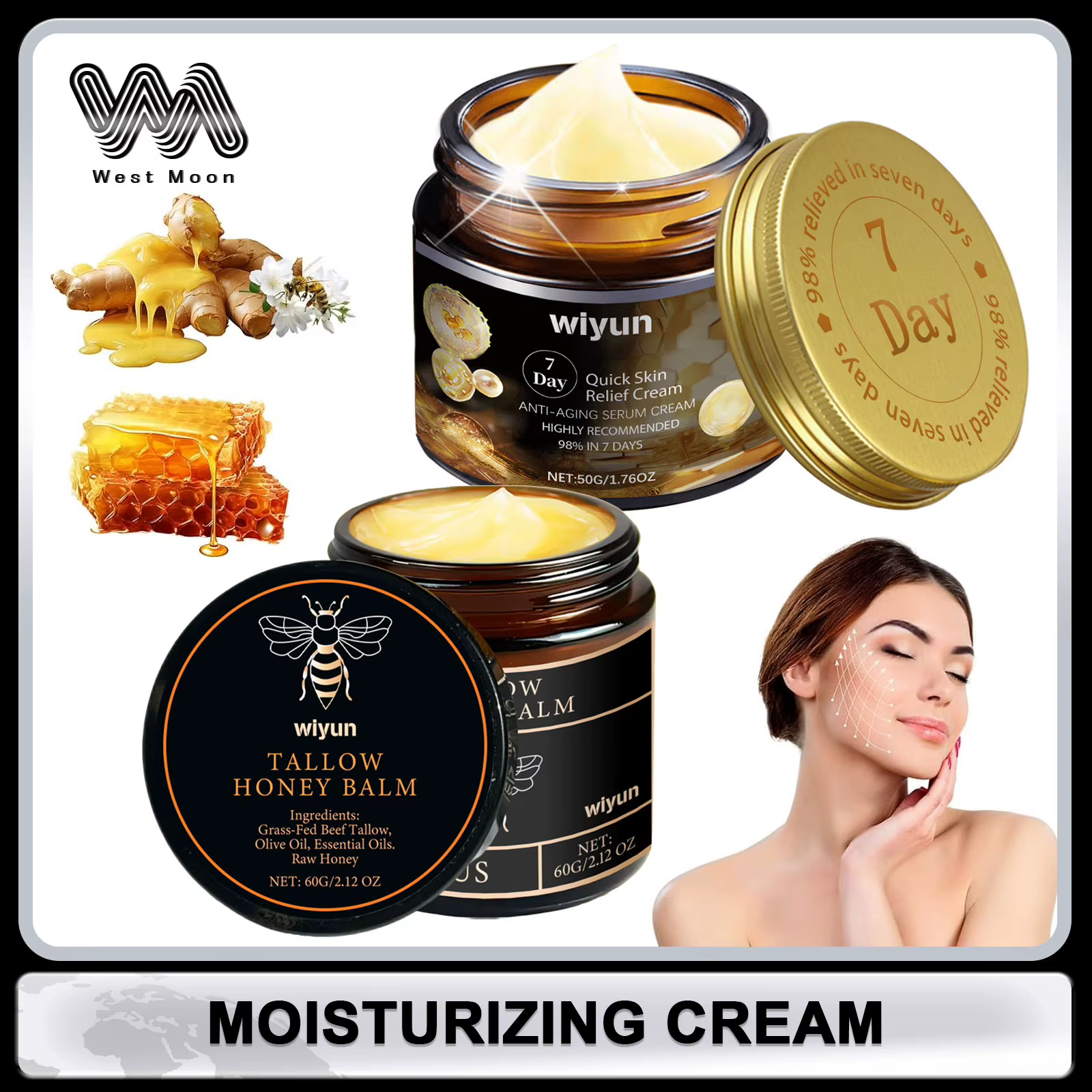 Crème pour le visage pour l'élimination des taches brunes et des ridules