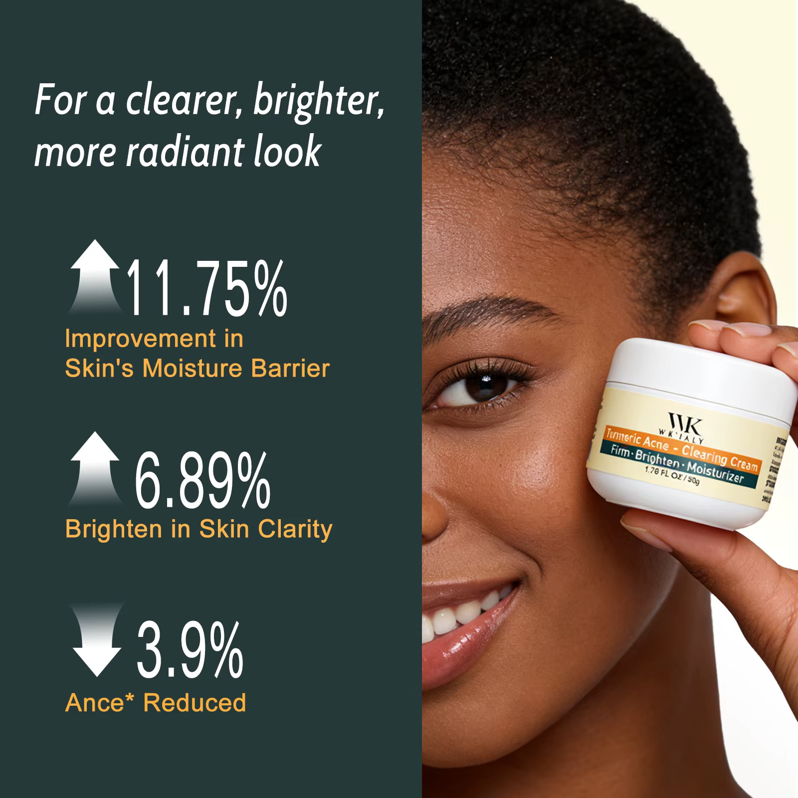 Crème faciale anti-acné au curcuma WK JALY