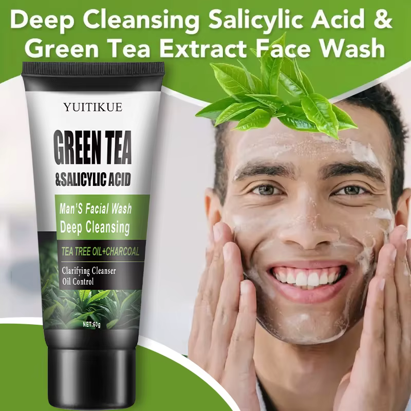YUITIKUE Lavage du visage pour hommes 60g - Thé vert et acide salicylique