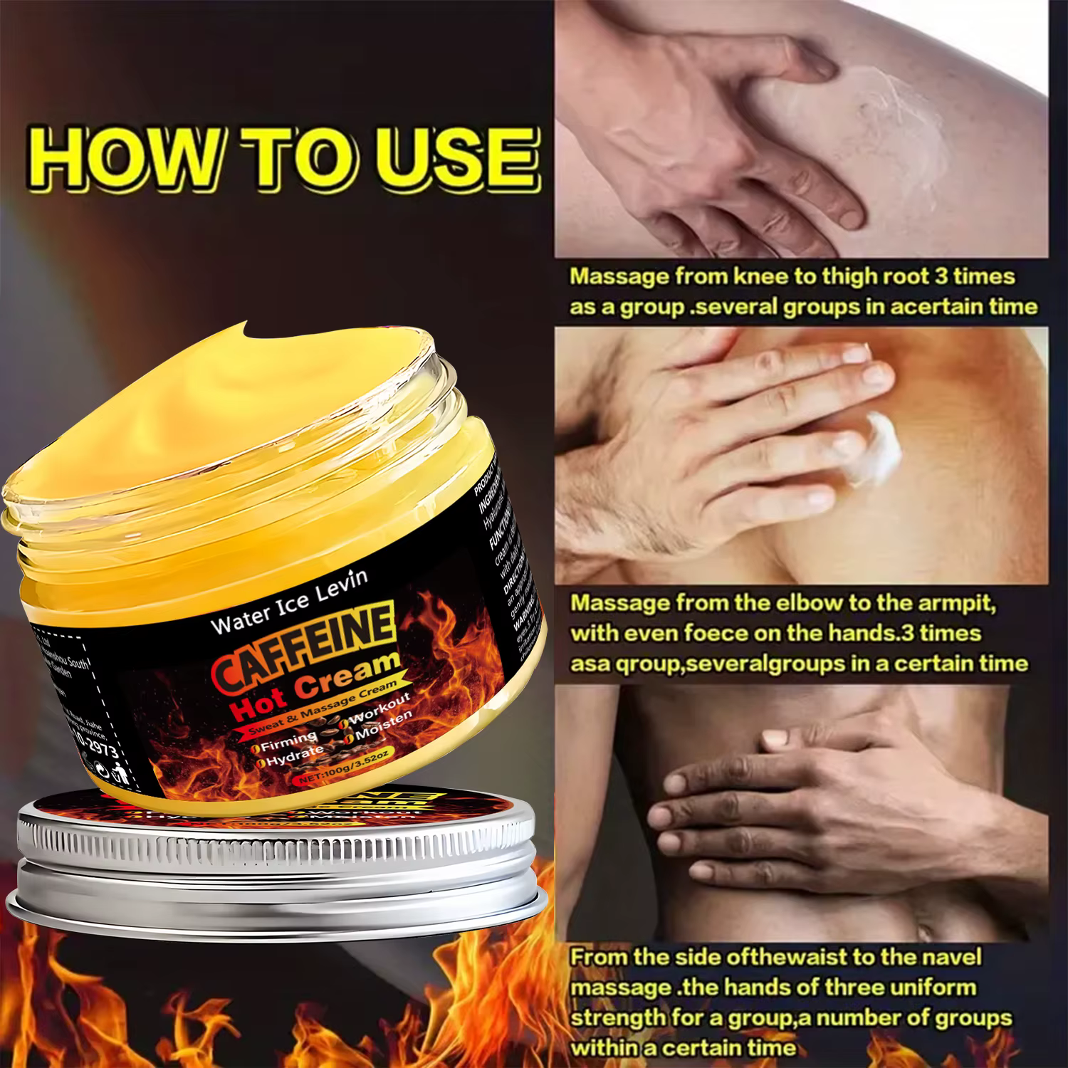 Crème de massage à la caféine