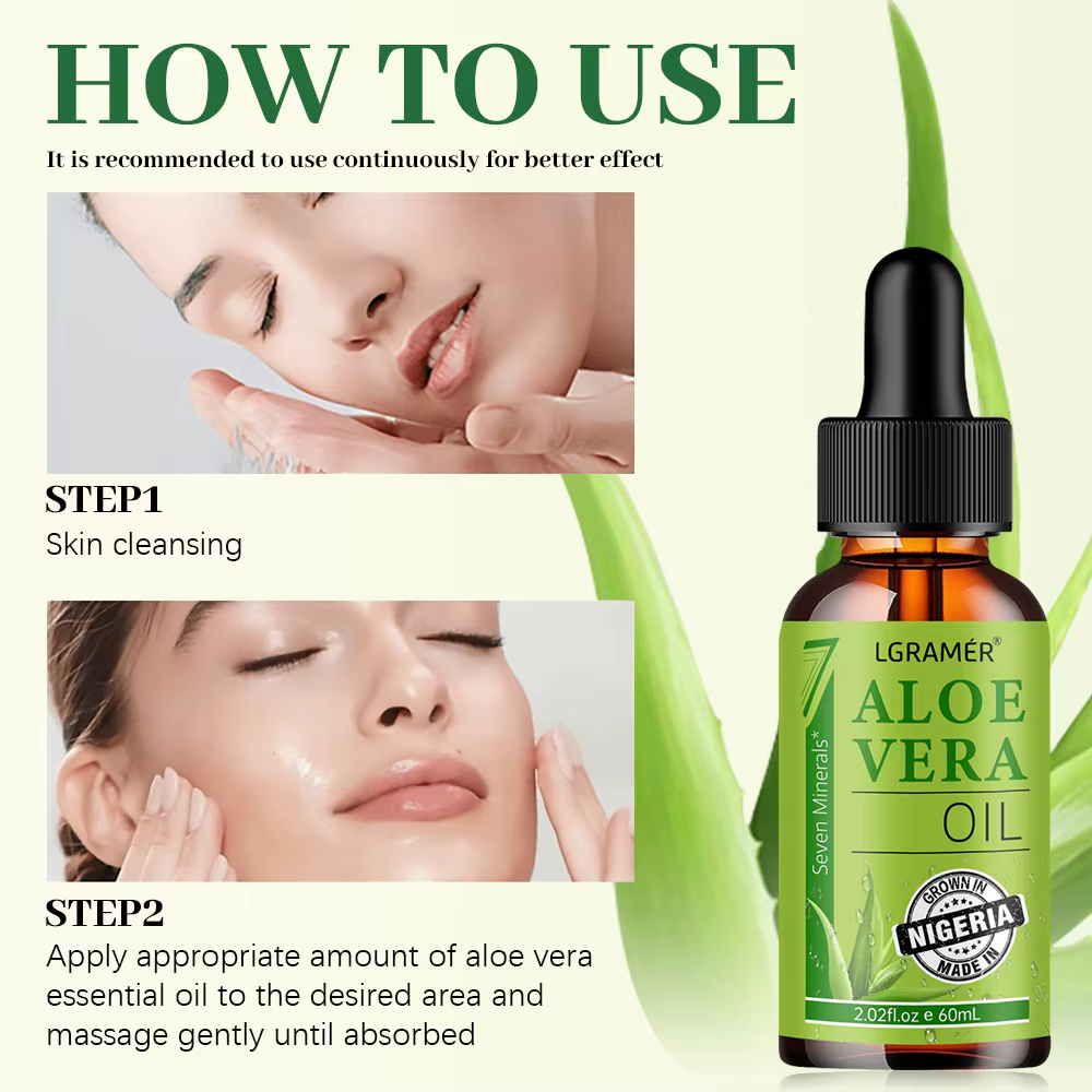 L'huile hydratante pour le visage à l'aloe vera maintient la peau humide tendre lisse pénètre profondément améliore la