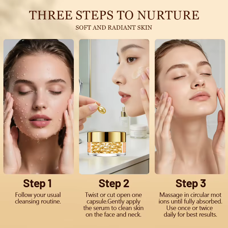 30/60/120 Capsules d'Essence Visage Hydratante en Profondeur à la Vitamine E