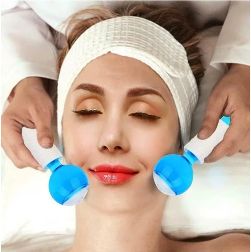Lot de 2 globes de glace pour massage facial