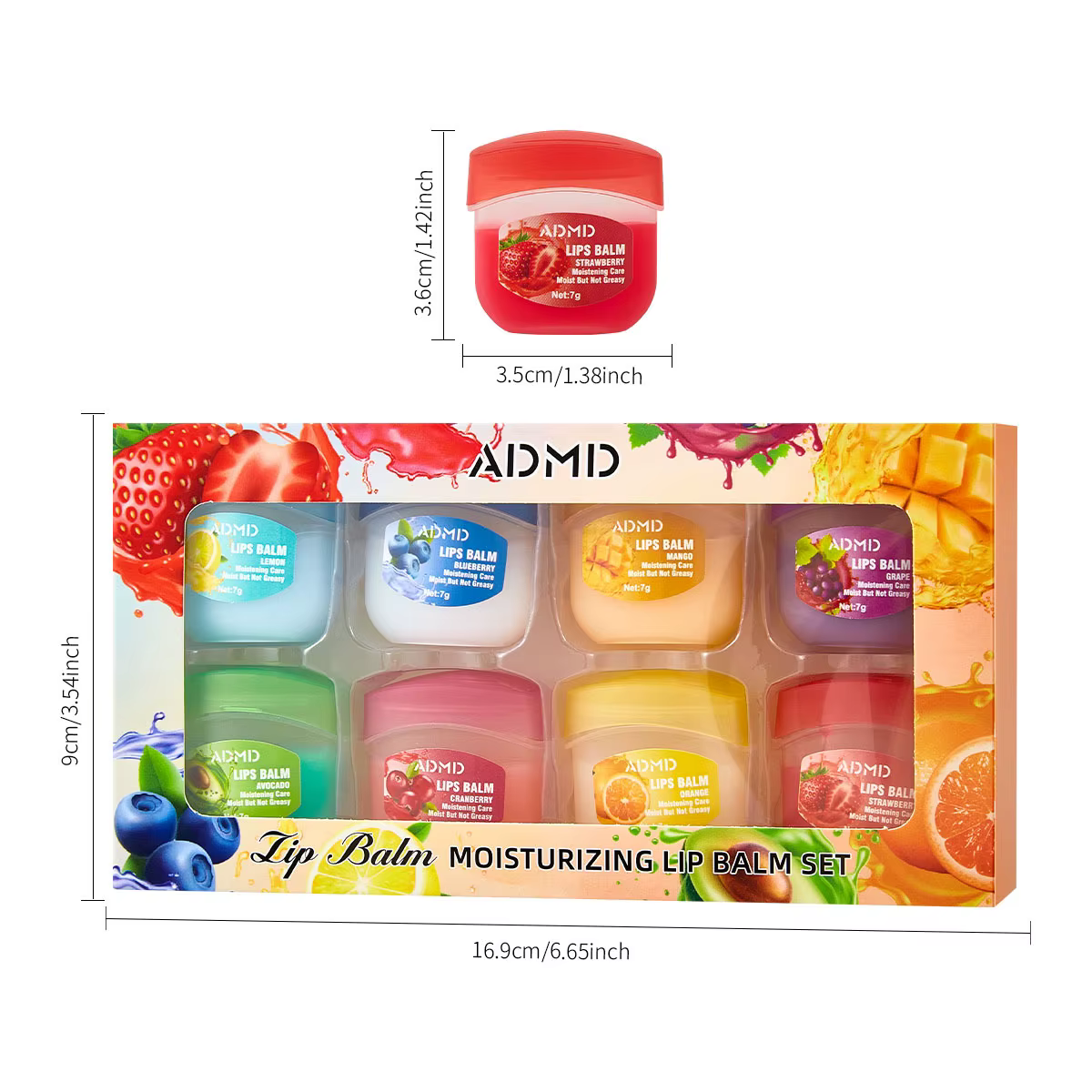 Ensemble de 8 baumes à lèvres Vaseline