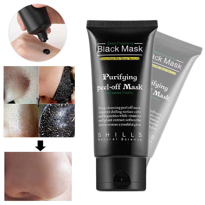 Charbon de bambou nouvelle aspiration visage nettoyage en profondeur masque de boue noire dissolvant de points noirs