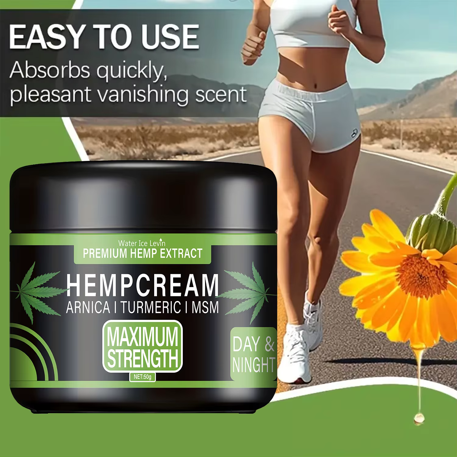 Crème d'extrait de chanvre premium à l'arnica