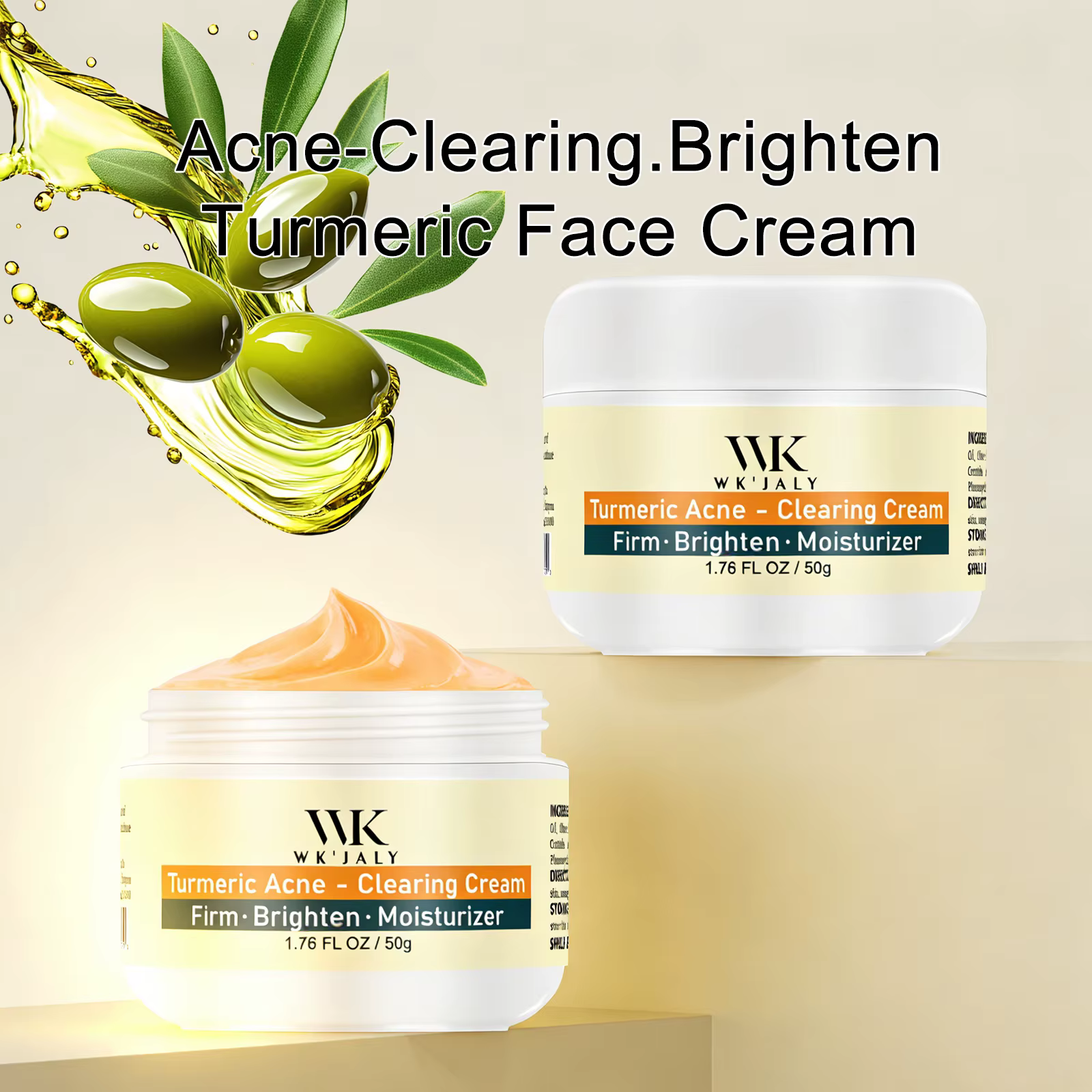 Crème faciale anti-acné au curcuma WK JALY